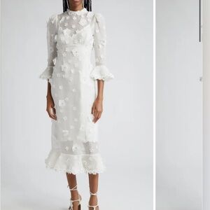 Matchmaker Lift Off Embellished Linen & Silk Midi Dress